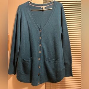 Teal Button-Up Cardigan